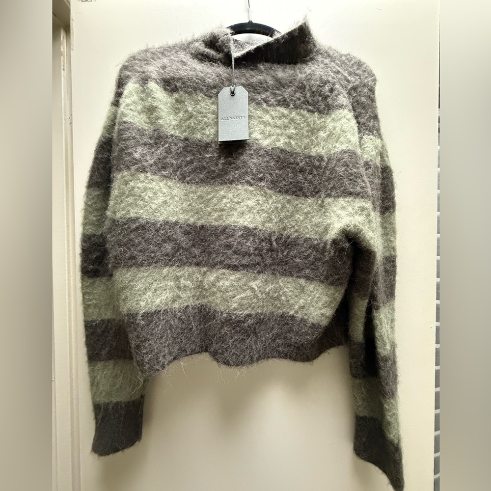 ALLSAINTS / ALL SAINTS VIKA STRIPE JUMPER WOOL ALPACA SWEATER NWT